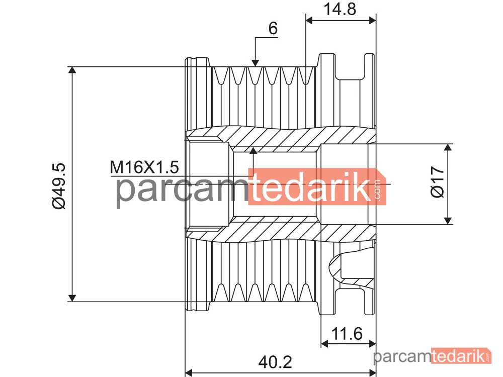 VALEO 588016 | Alternatör Kasnağı — Audi A3, VW Golf V, VW Transporter T6
